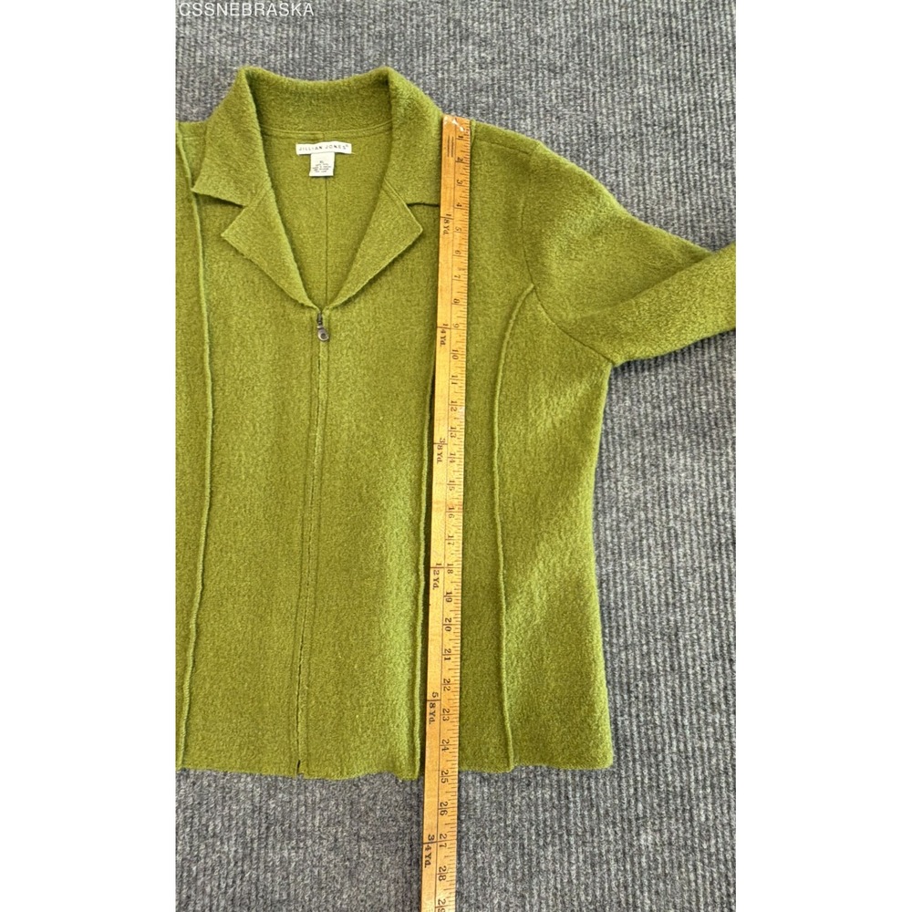Jillian Jones Women's Vintage Green Boiled Wool Full Zip Jacket Sz XL - Picture 7 of 10
